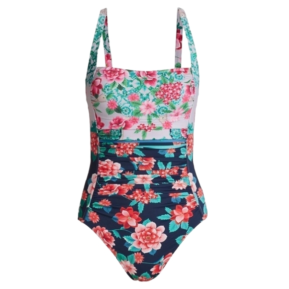 Johnny Was Japer Ruched One Piece Swimsuit - Picture 1 of 7